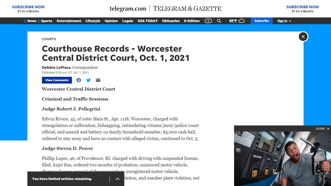 Worcester Central District Court Courthouse records - Oct ...